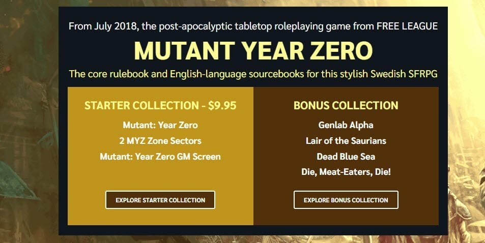 Two Mutant Year Zero bundles are on offer, and weirdly, 2x0 isn't zero