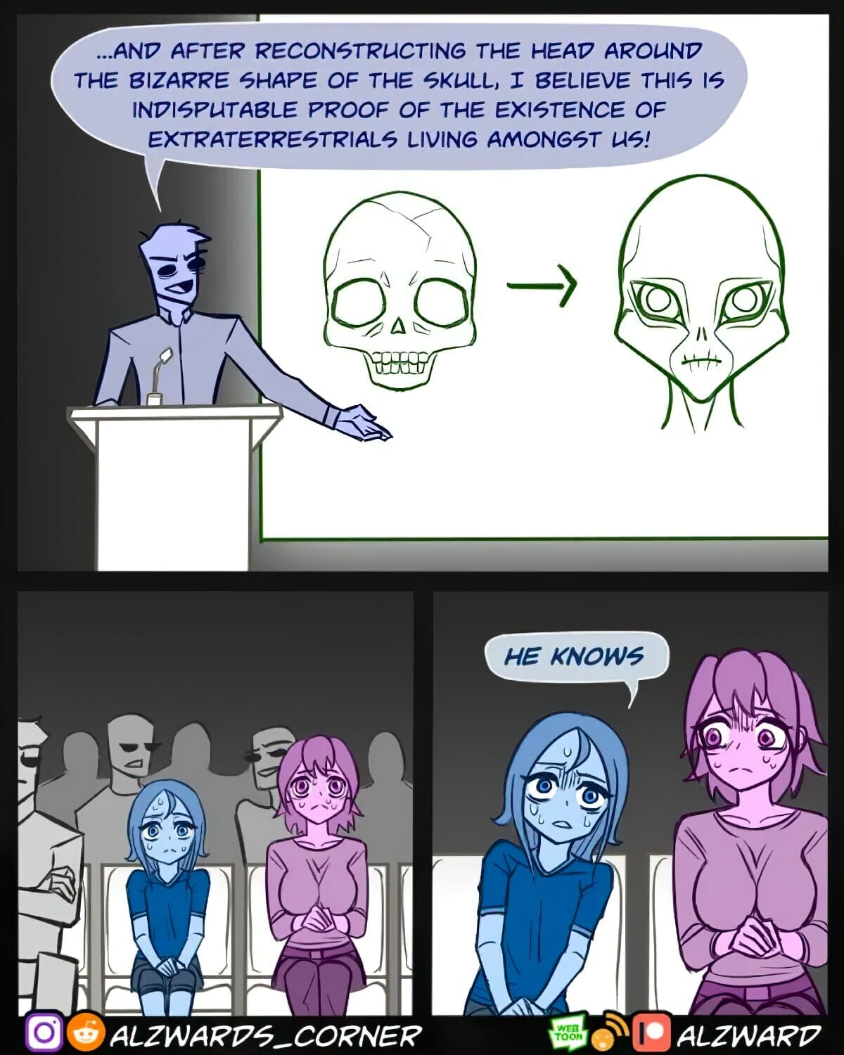 Huh-oh.... he knows!