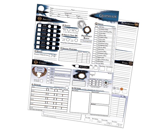 Grayshade character sheet