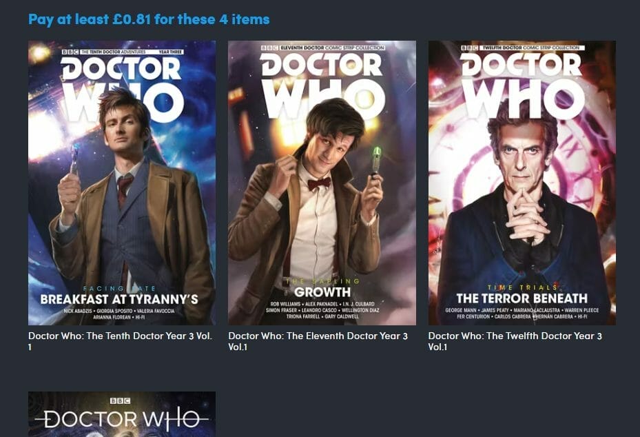 Doctor Who comic book bundle