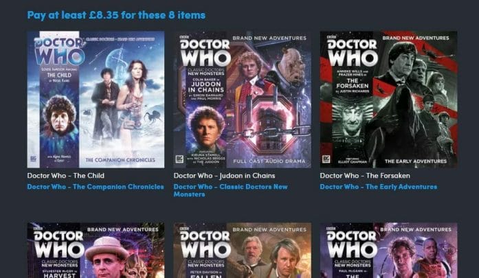 Big Finish's Doctor Who audiobook bundle