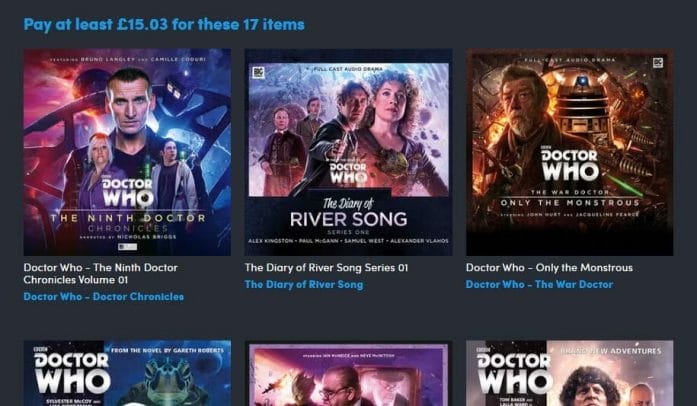 Big Finish's Doctor Who audiobook bundle