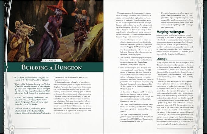 Dungeon Delver's Guide layout sample