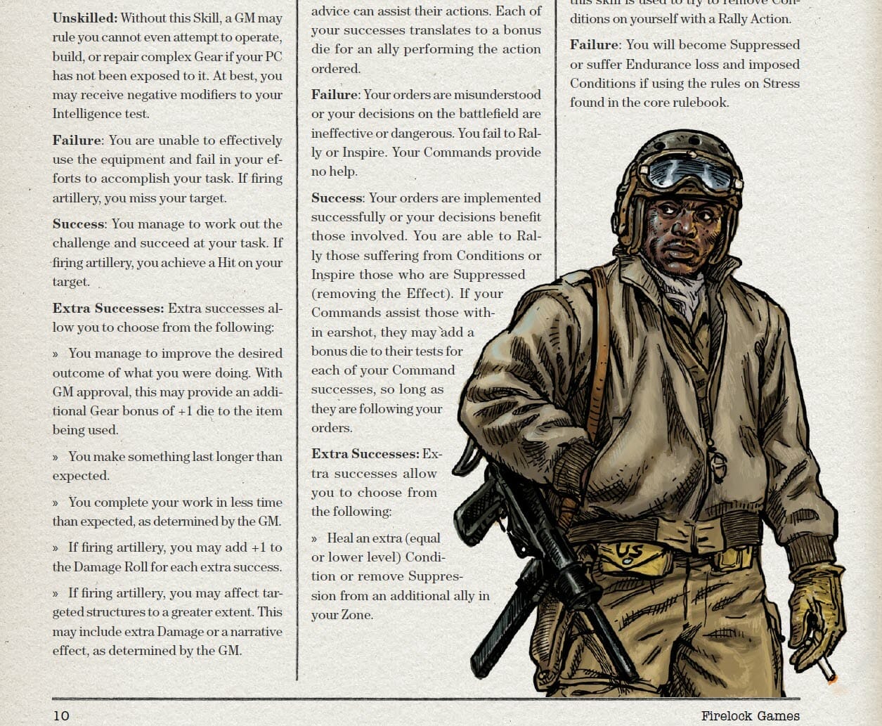 War Stories layout example - chargen and solider image