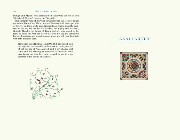 Special Edition hardcover of The Silmarillion layout