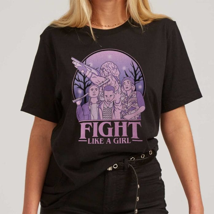 "Fight Like a Girl" Stranger Things-inspired t-shirts