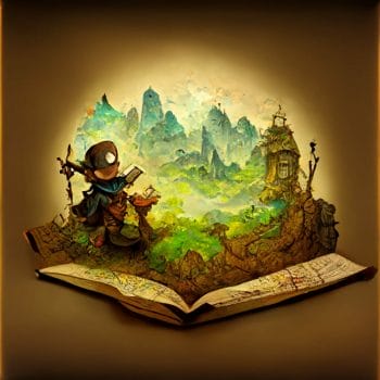 Adventurer and map surreal