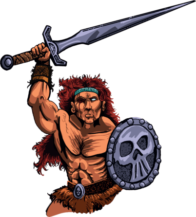 One-eyed bare chested warrior