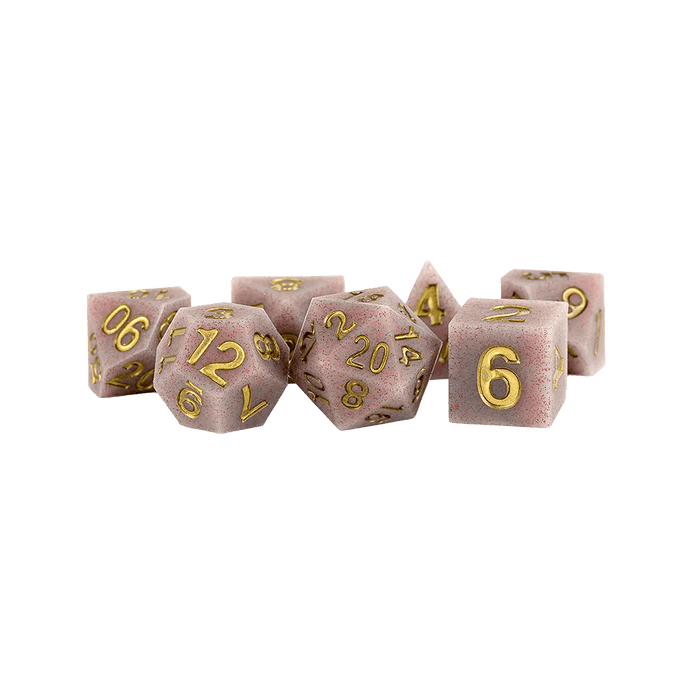Sharp Edge Silicone Rubber Poly Dice Set: Volcanic Soot
