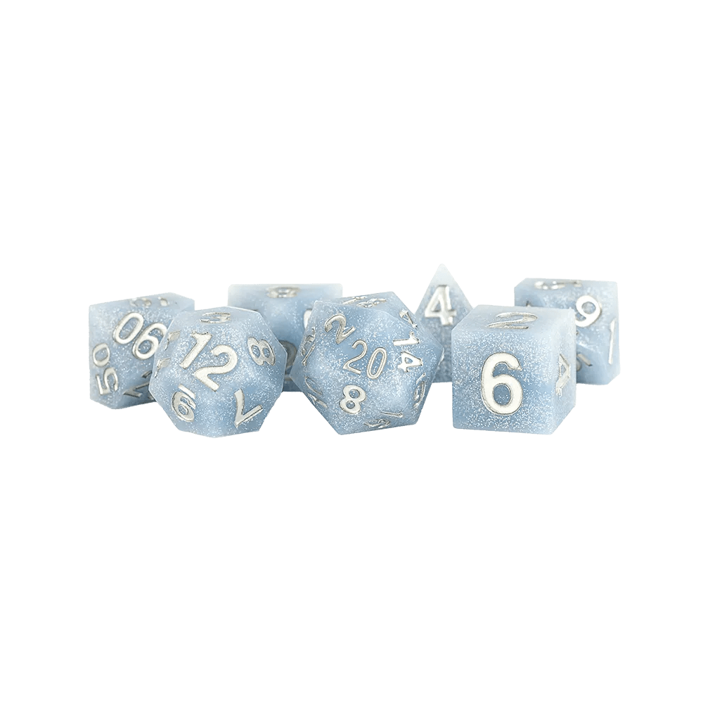 Sharp Edge Silicone Rubber Poly Dice Set: Glacial Debris