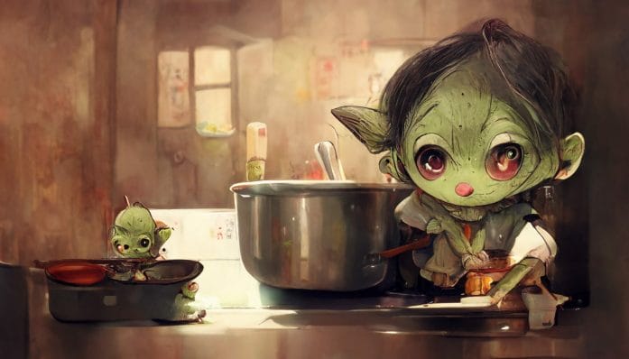 Goblin mutants in the kitchen [AI genned]