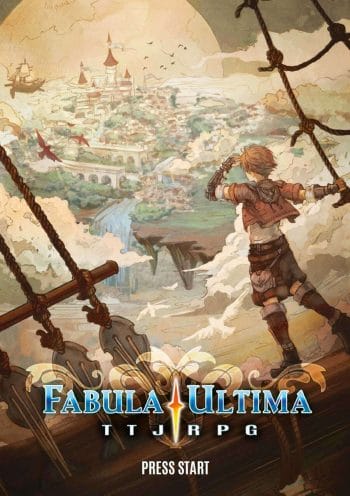 Fabula Ultima quickstart - boy looks through clouds onto fantasy world