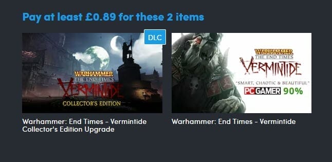 Warhammer Vermintide bundle - £0.89