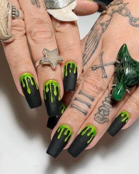Dripping slime  nail art by Alice McNails