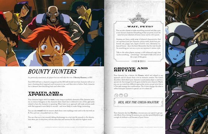 Cowboy Bebop RPG layout