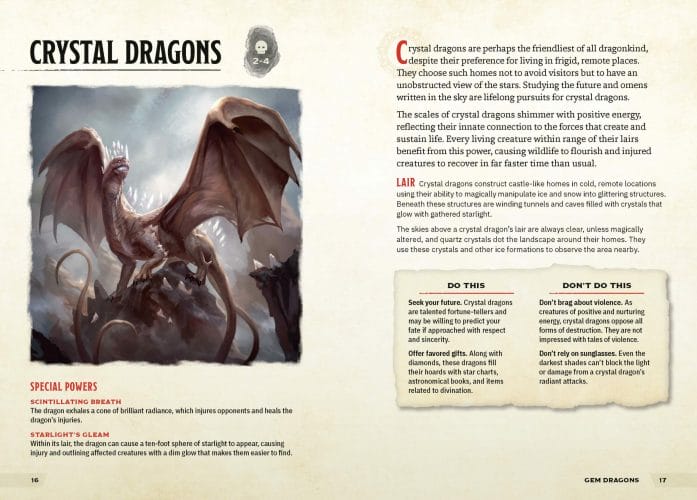 Dragons & Treasures preview - crystal dragons intro, with crystal dragon image