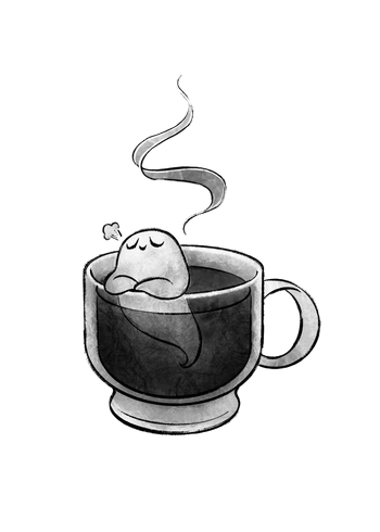 Affoghosto - a ghost (cute) in a coffee mug