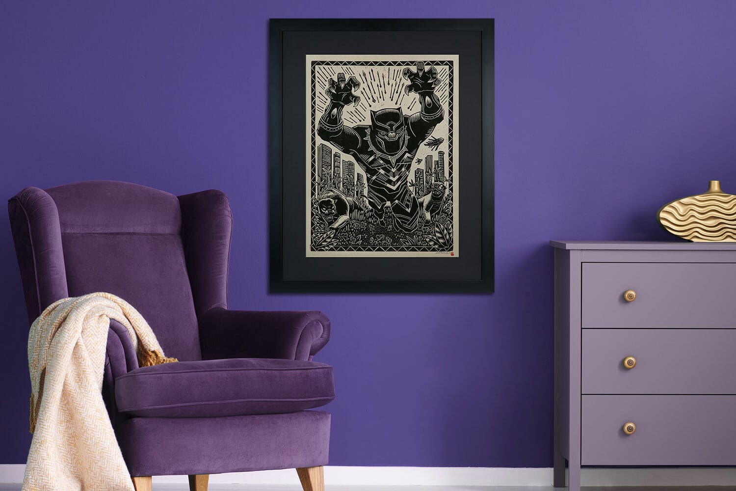 Black Panther Linocut