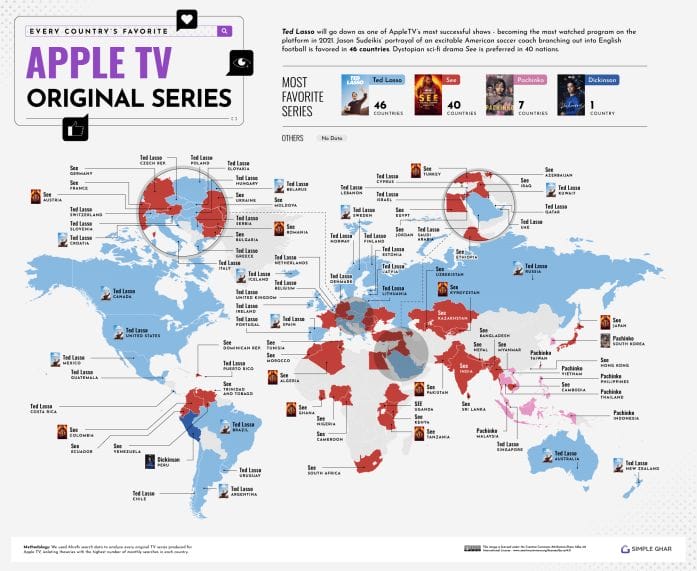 The most popular Apple original shows around the world