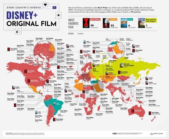 The most popular Disney+ original films around the world