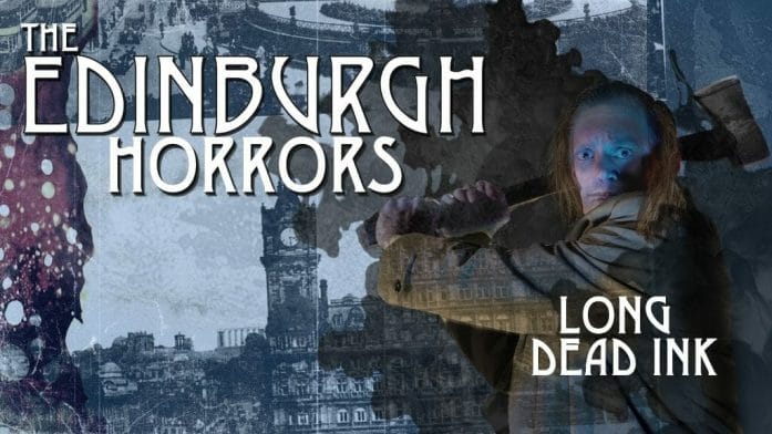 THe Edinburgh Horrors Long Dead Ink Cover - man swinging axe by the city skyline