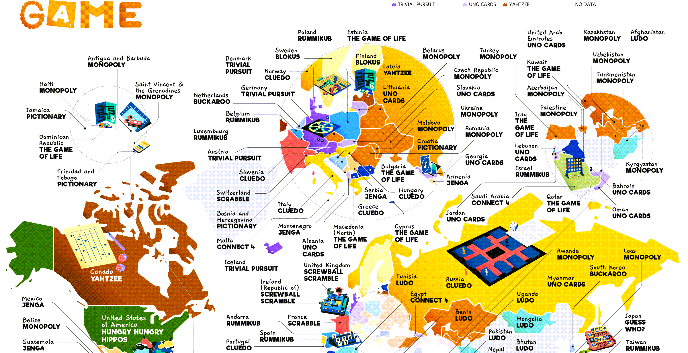 Every country's favorite toys, consoles, and board games mapped