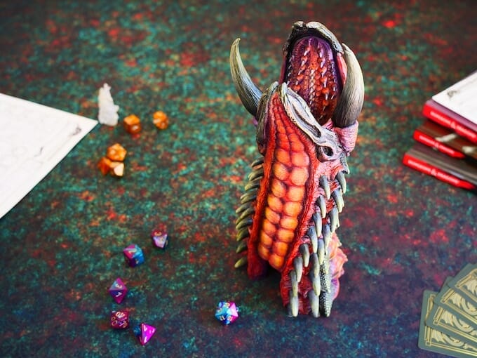 Towering Foes - Artisan Dice Towers -- Sandworm design, surrounded by dice