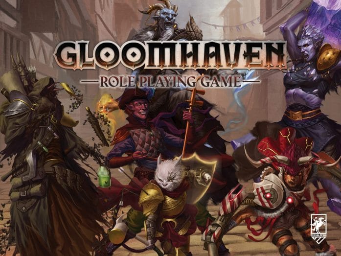 Gloomhaven RPG cover - party in combat