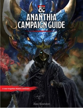 Ananthia Campaign Guide cover - showing liche in front of looming dragon