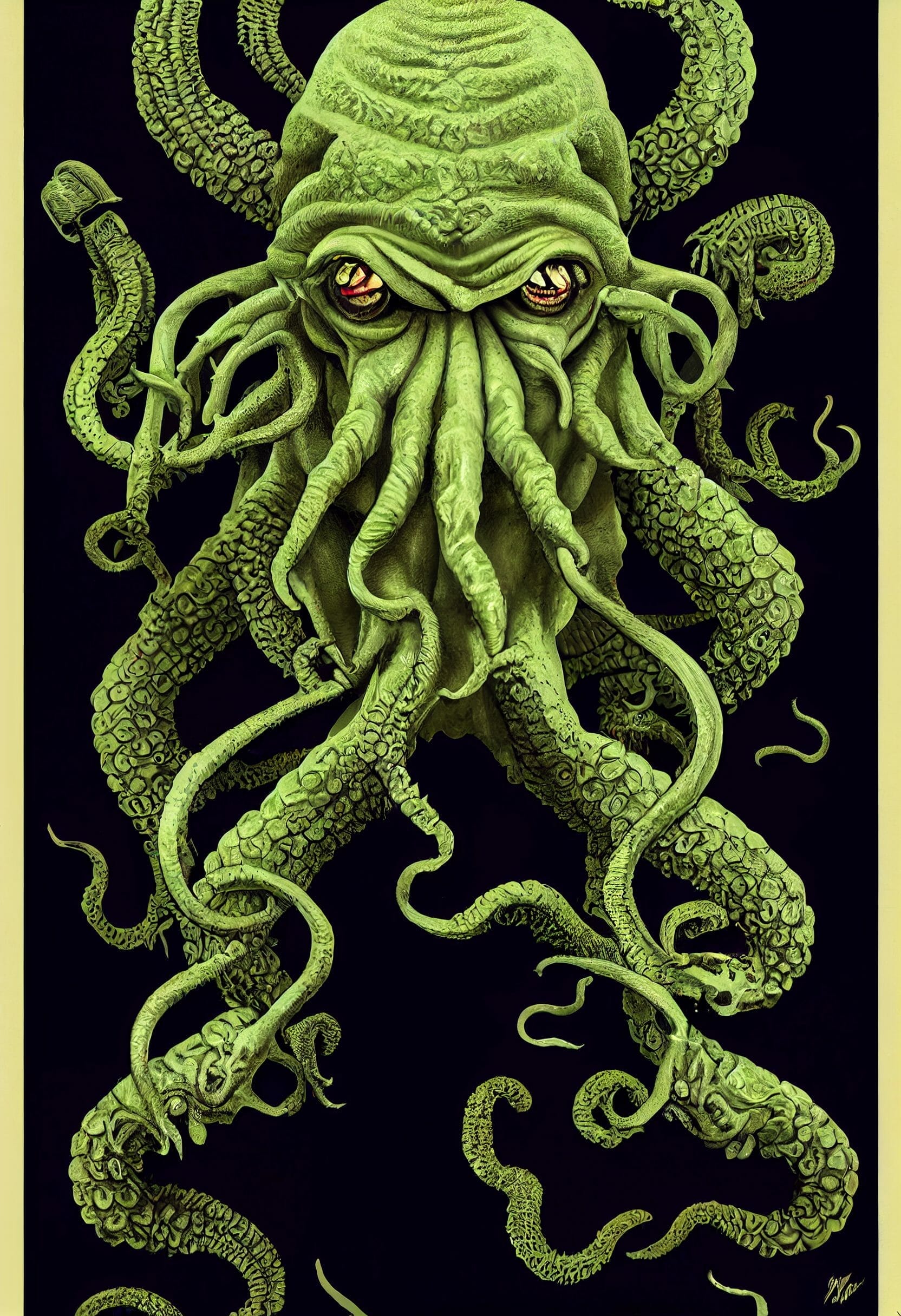 Cthulhu and tendrils in darkness