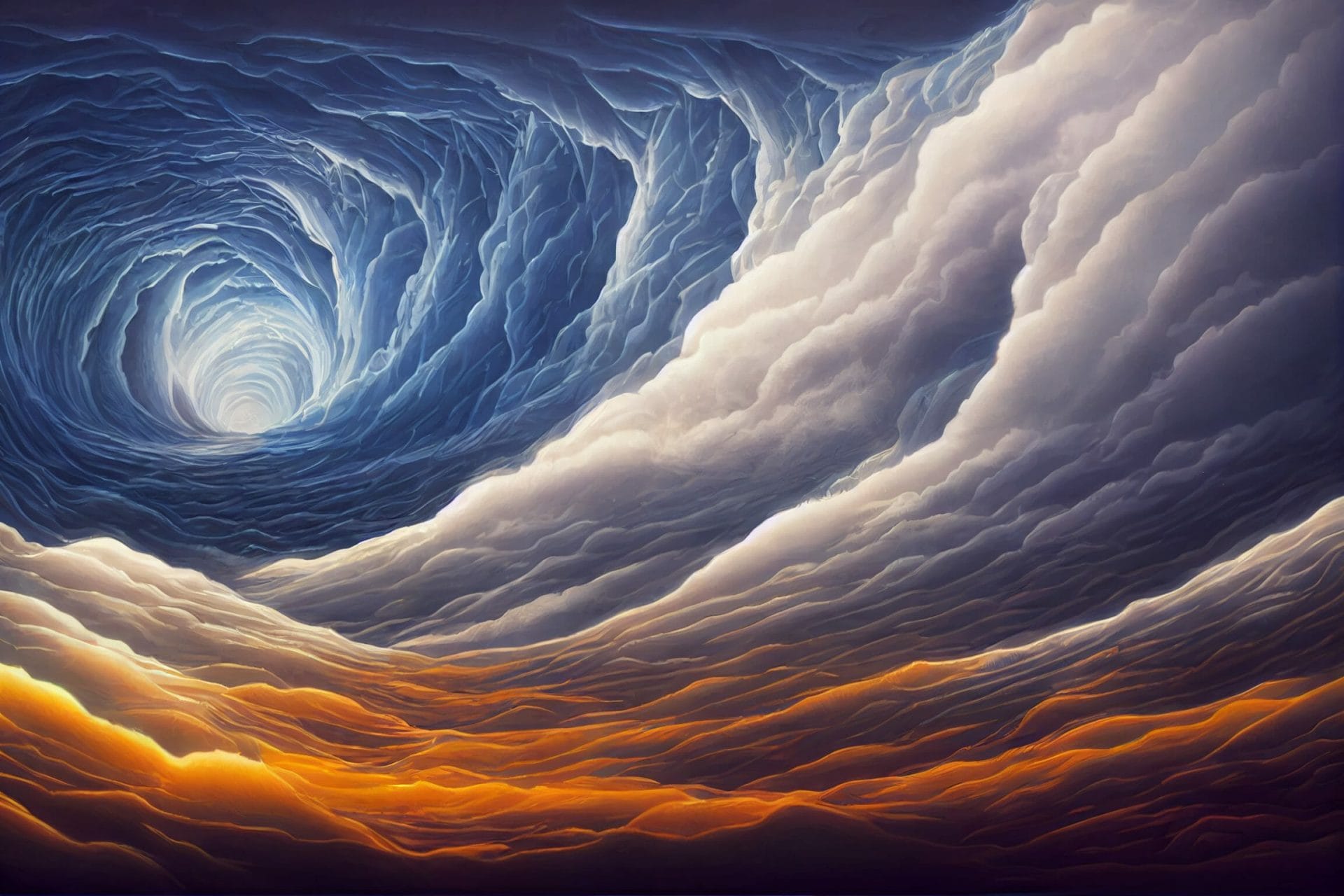 Swirling vortex of clouds and wind [AI]