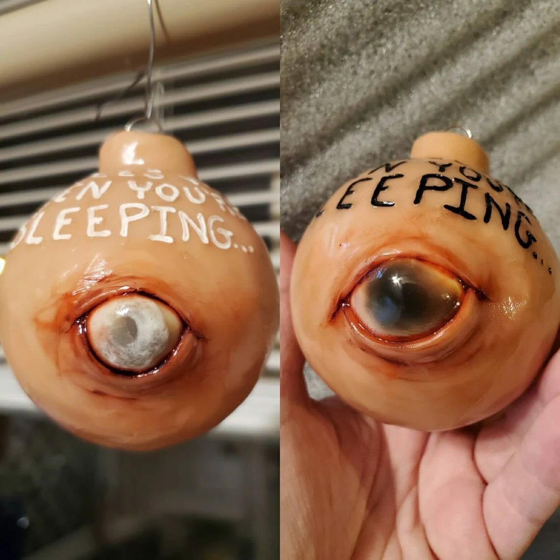 He Sees You When You're Sleeping Horror Christmas Ornament