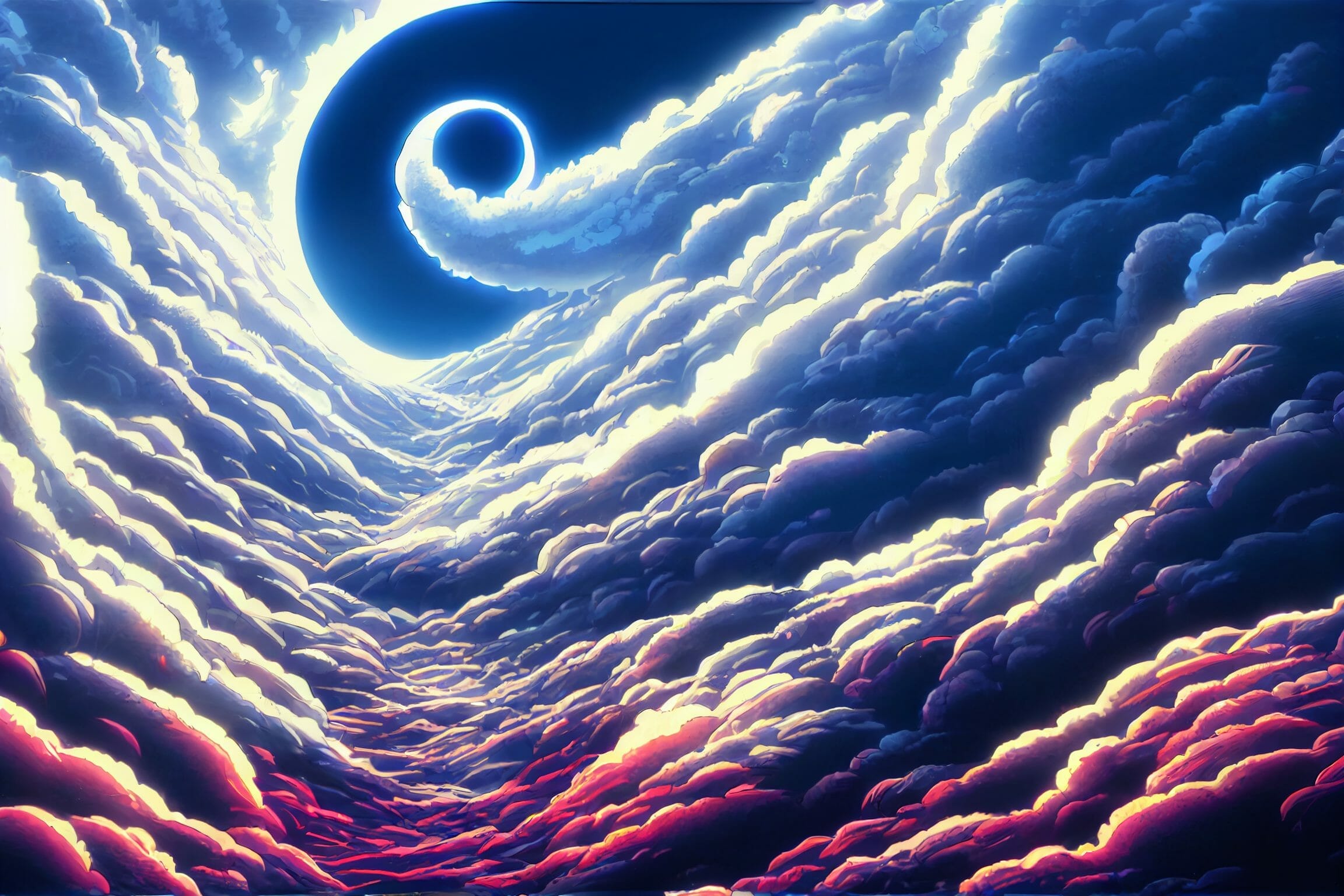 Swirling clouds