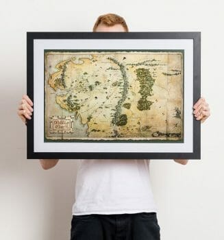 a framed print of Middle-earth.