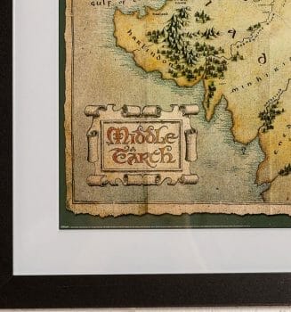 a framed print of Middle-earth.