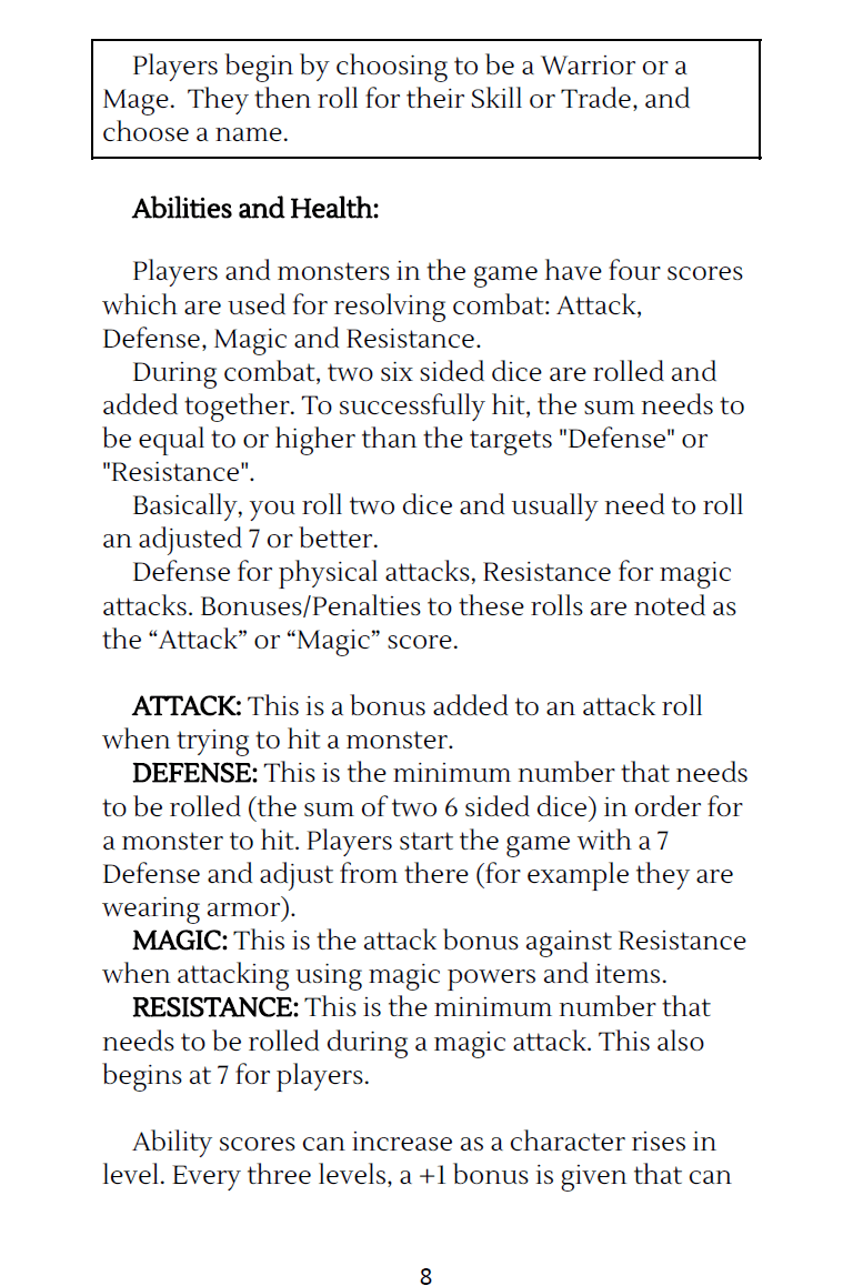 Isle of Dragons layout example - showing abilities and health introduction