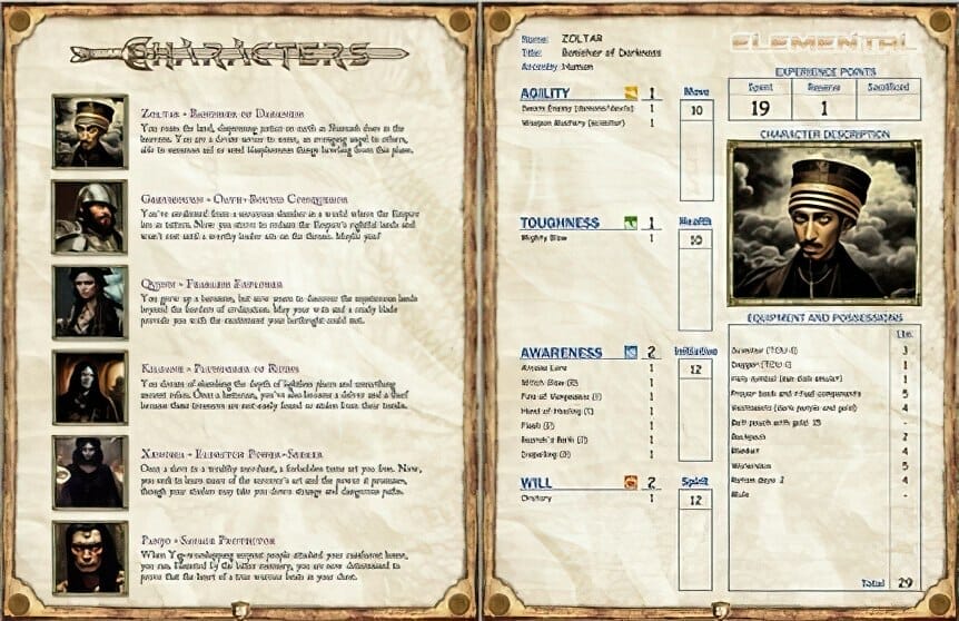 Legends of Gildor characters