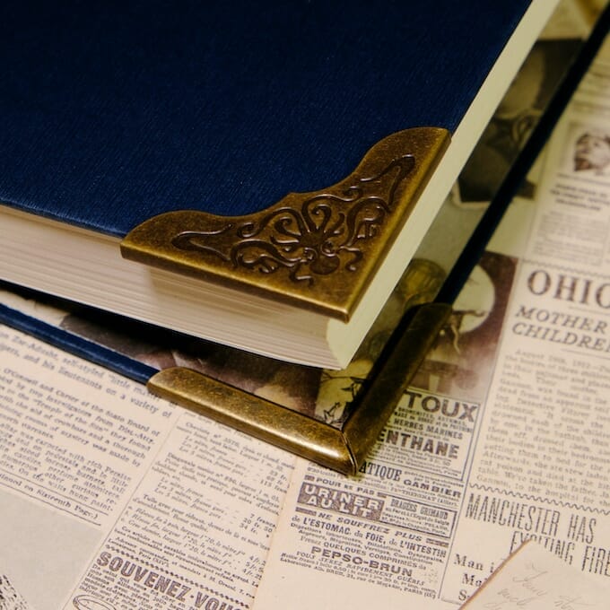 Decorative corners on a book
