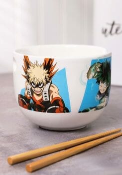 My Hero Academia ramen bowl and chopsticks