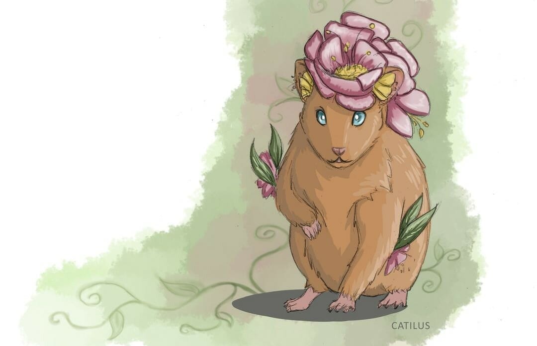 Cute flower rodent