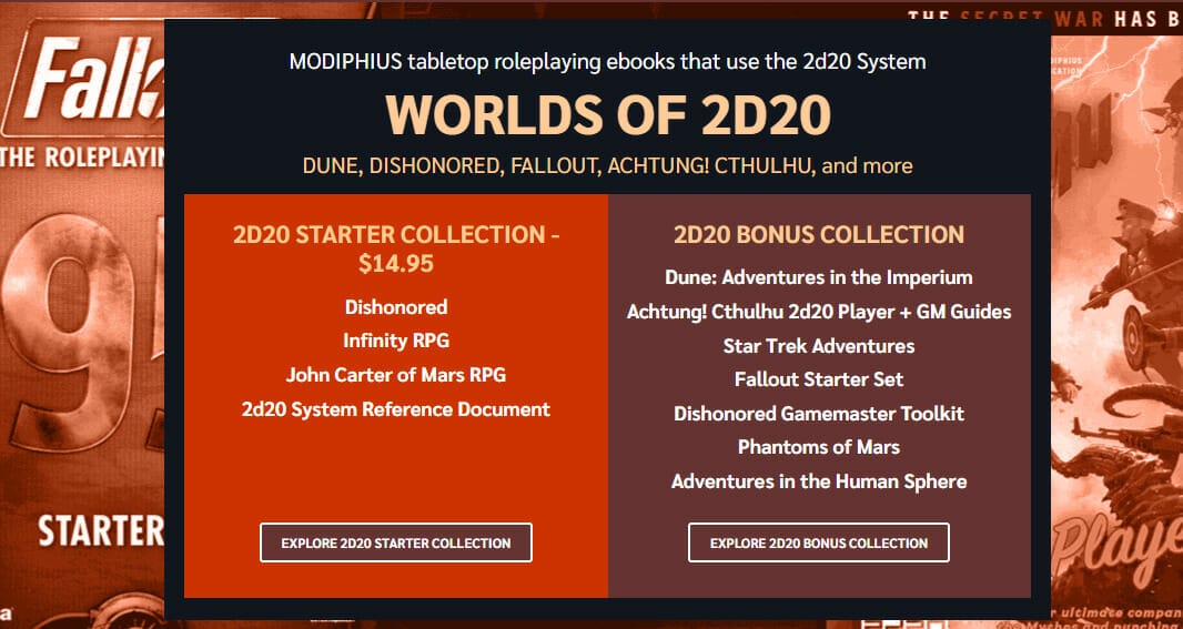 Worlds of 2d20 tiers