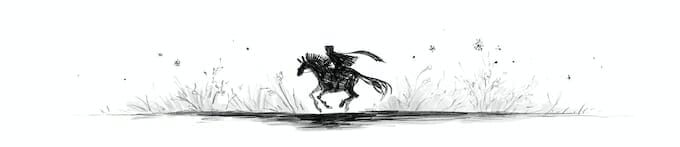 Sketch of rider on horse