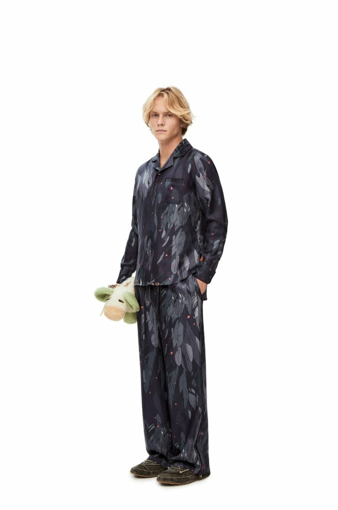 Howl's Moving Castle feather pyjama silk blouse