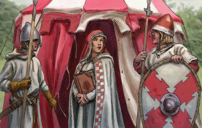 HarnWorld - Medieval clad people discuss something and might be on the field of operations