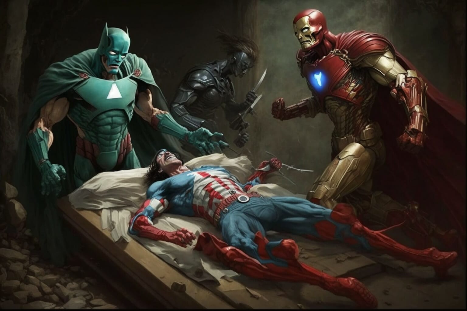 Iconic superheroes confront death