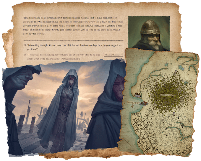 Tides of Murkport collage art sample