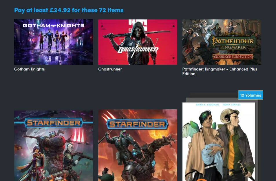 Top of $1000 charity bundle