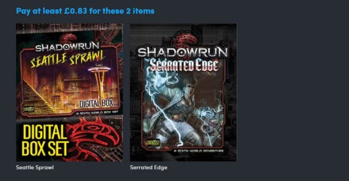 Pay at least £0.83 Shadowrun titles