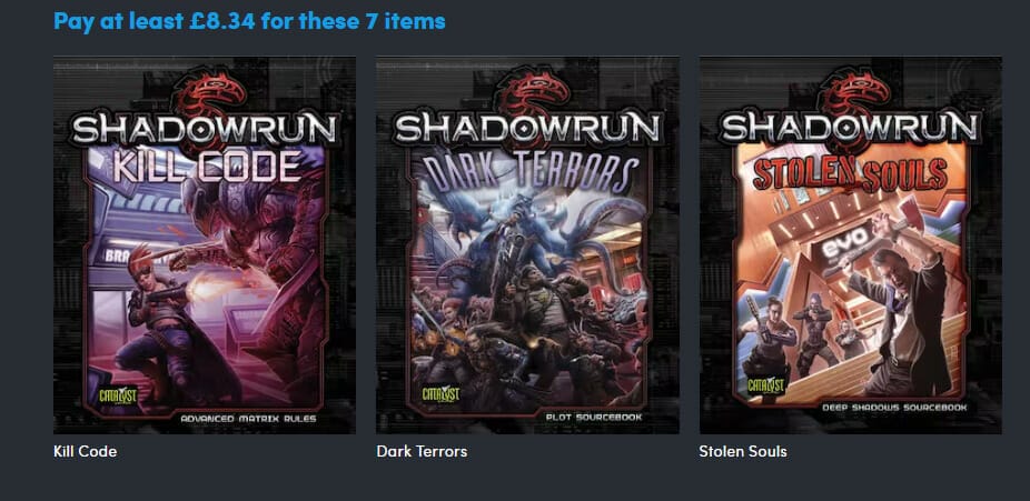 Pay at least £8.34 Shadowrun titles