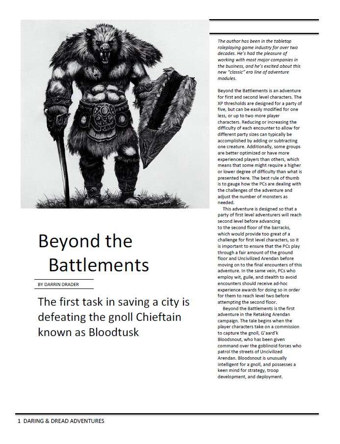 Beyond the Battlements old school cover